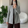 Pocketed Herringbone Coat Woman