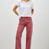 High Rise Slim Wide Straight jeans featuring a flattering high-rise waist and straight leg design.