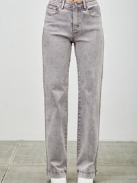 High Rise Slim Wide Straight jeans in a modern silhouette with a flattering high-rise waist and straight leg design.