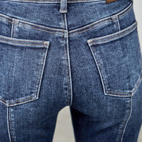 High Rise Boot Cut With Seam Detail showing back view of jeans with seam detailing and pockets.