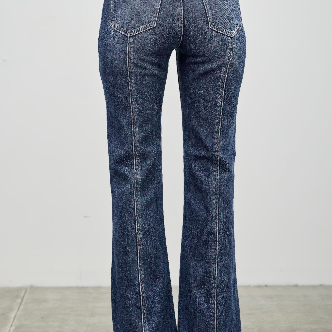High Rise Boot Cut With Seam Detail shown from the back, featuring a flattering fit and a classic boot cut flare.