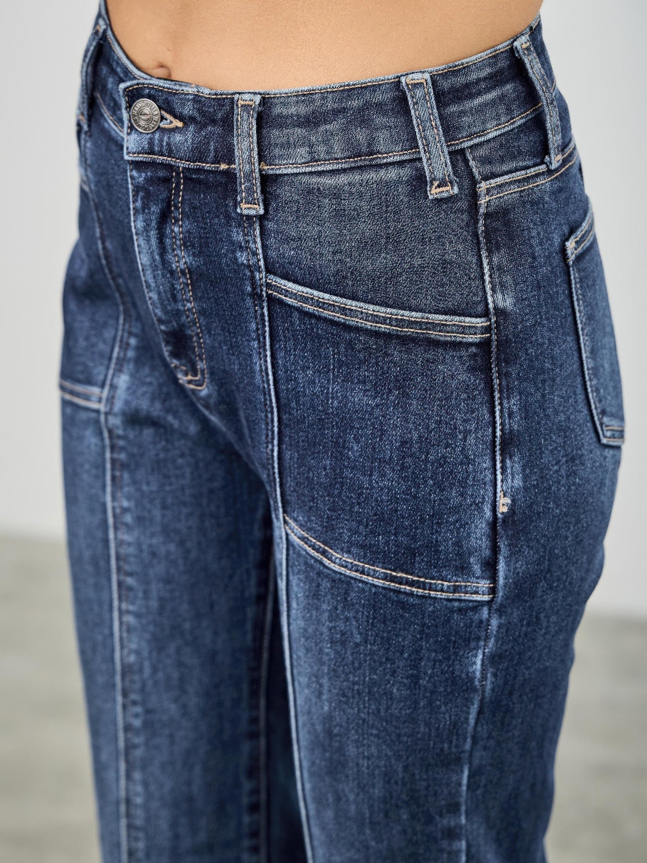 High Rise Boot Cut With Seam Detail, high rise boot cut jeans featuring seam detail and flattering fit.