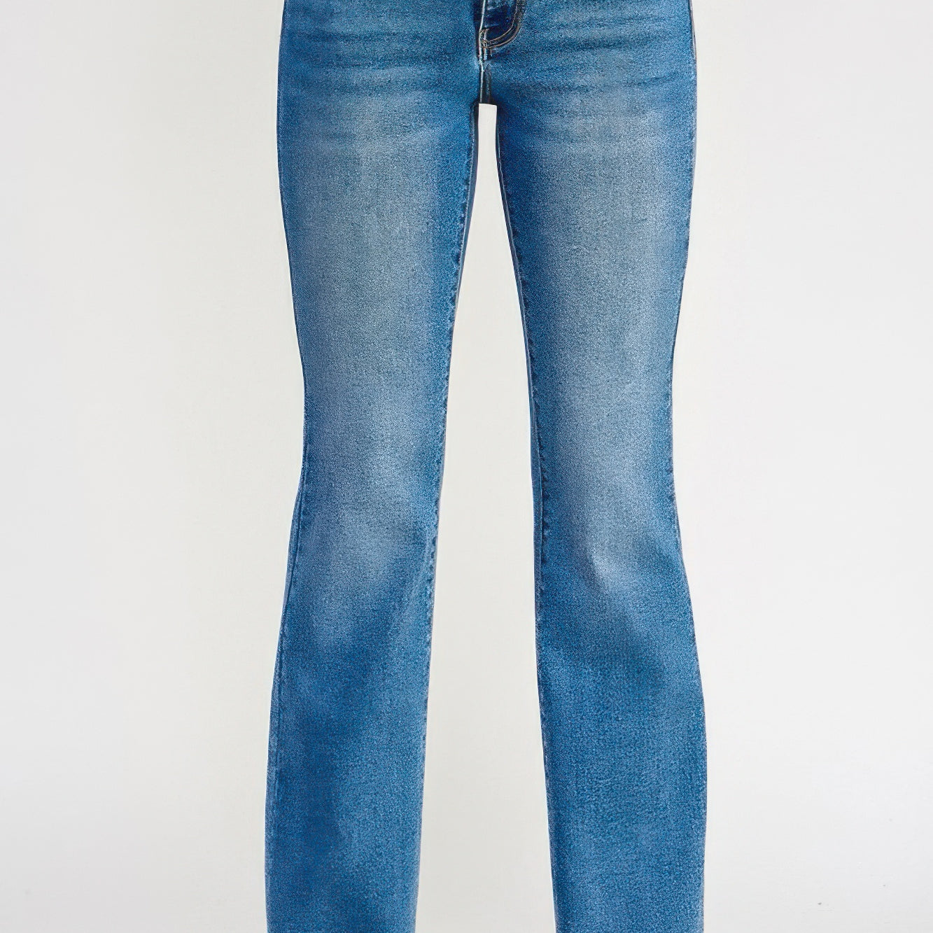 Tummy Control Mid Rise Skinny Bootcut jeans in blue designed for comfort and style with a flattering bootcut fit.