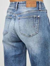 Mid Rise Straight With Pintuck back view showcasing denim detailing and style.
