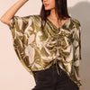 Dreaming Lily Satin Drawstring Dolman Top