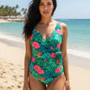 Green Tropical One Piece Side Tide