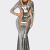 Mesh Cut Out Detail Maxi Dress