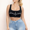 Obsidian Cross Black Graphic Crop Tank Top
