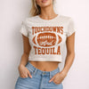 Touchdowns & Tequila Graphic Crop Tee