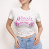 Whiskey Vintage Graphic Asymmetrical Crop Top