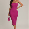 Strapless bodycon midi dress