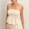 Striped Smocked Bandeau Top — Strapless Summer Essential