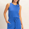 Drawstring Waist Sleeveless Romper