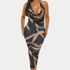 The Halter Midi — Bold Print Dress