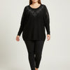 Midnight Sparkle Embellished Knit Tunic Top