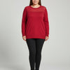 Burgundy Shimmer Detail Knit Tunic Top