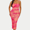 Sunset Bloom Mesh Dress
