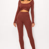 Front Shirring Back Tie Skinny Jumpsuit