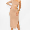 One Shoulder Maxi Dress With Waist Cut Out