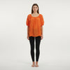 Unique Spectrum Solid Short Sleeve Blouse