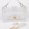 Transparent Clutch W/faux Pearl
