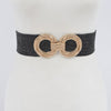 Metal Oo Buckle Plus Size Stretch Straw Belt