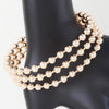 Wide Triple Beaded Cuff Bracelet