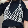 Faux Pearl Halter Neck Top