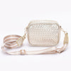 Metallic Embossed Faux Leather Camera Bag W/strap