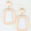 Modern Stone Frame Drop Earrings
