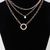 Multilayer Lin Chain Ring Necklace