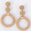 Round Faux Straw Earring