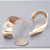 Abstract Shiny Twisted Plate Earrings