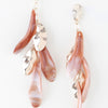Shiny Marble Feather Drop Earrings