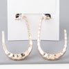 Hammered Open Oval Hoop Earrings