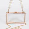 Pearl Handle Transparent Frame Clutch