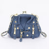 Faux Denim Leather Jacket Style Crossbody Bag