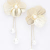 Faux Pearl Gold Plated Metal Earring