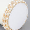Triple Pillar Pearl Beaded Bracelet