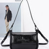 Faux Leather Bow Flap Bag