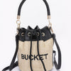 Faux Straw Bucket Bag