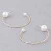 Shiny Delicate Pearl Hoop Earrings