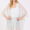 Flower Pattern Trim Detail Poncho