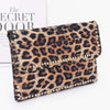Nylon Leopard Metal Studded Clutch Bag