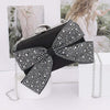 Rhinestone Hotfix Ribbon Nylon Hard Case Clutch