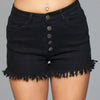 Fringed Button Up Shorts