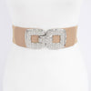 Rhinestone Pearl Buckles Elastic Belt