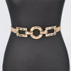 Hammered Metal Buckle Stretch Belt