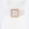 Stone Metal Buckle Clear Belt