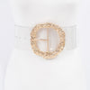 Big Vintage Round Metal Buckle Clear Belt